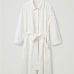 Like New - COS poplin white belted dress